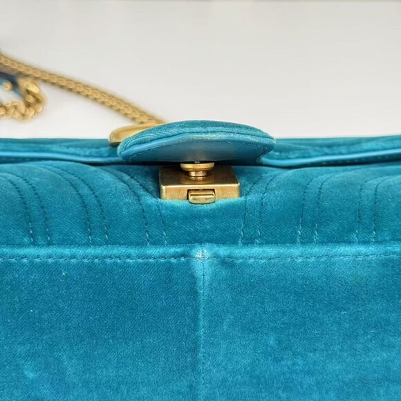 Gucci Velvet Medium GG Marmont Flap Shoulder Bag - Picture 7 of 10